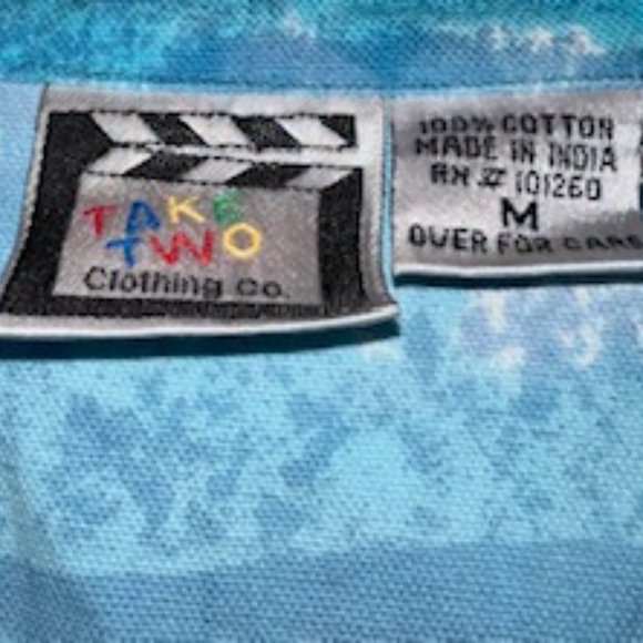 TAKE TWO CLOTHING CO WOMAN'S SZ MED 100% COTTON HANDPAINTED JEAN STYLE JACKET - Picture 4 of 5